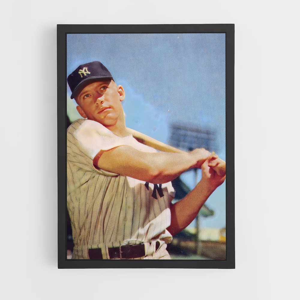 Poster Mickey de mantle batte – affiche Baseball (vue 2)